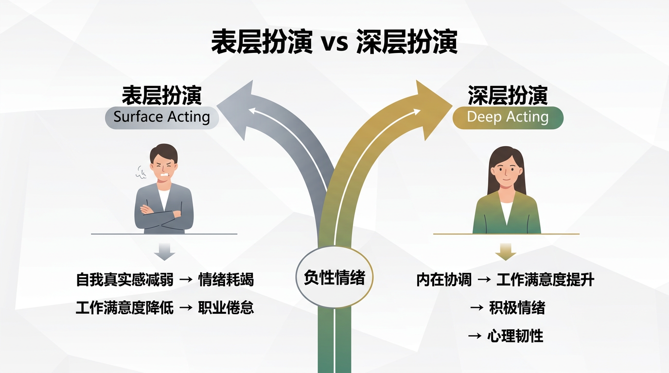 表层扮演和深层扮演的对比